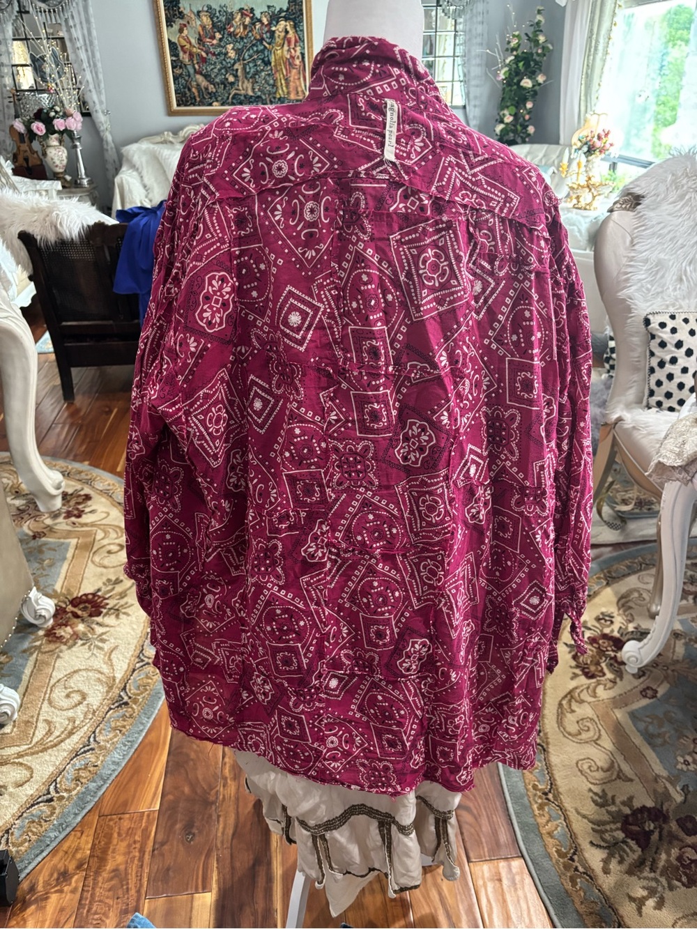 Magnolia Pearl fuchsia bandana print top